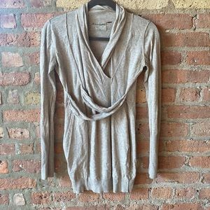 Allsaints lightweight wrap sweater in sand. Size 10 (UK), size 8 (US)